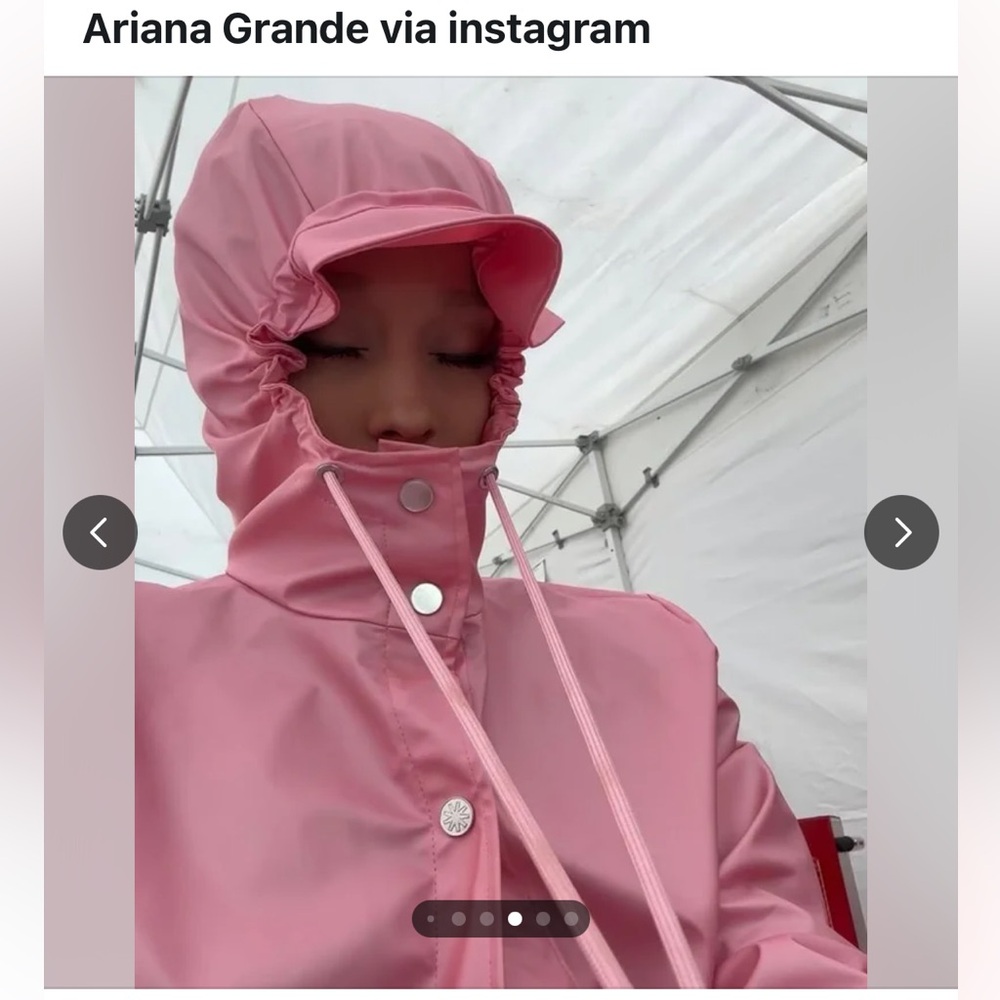 Rains Light Pink Hooded Long Coat - Picture 5 of 7